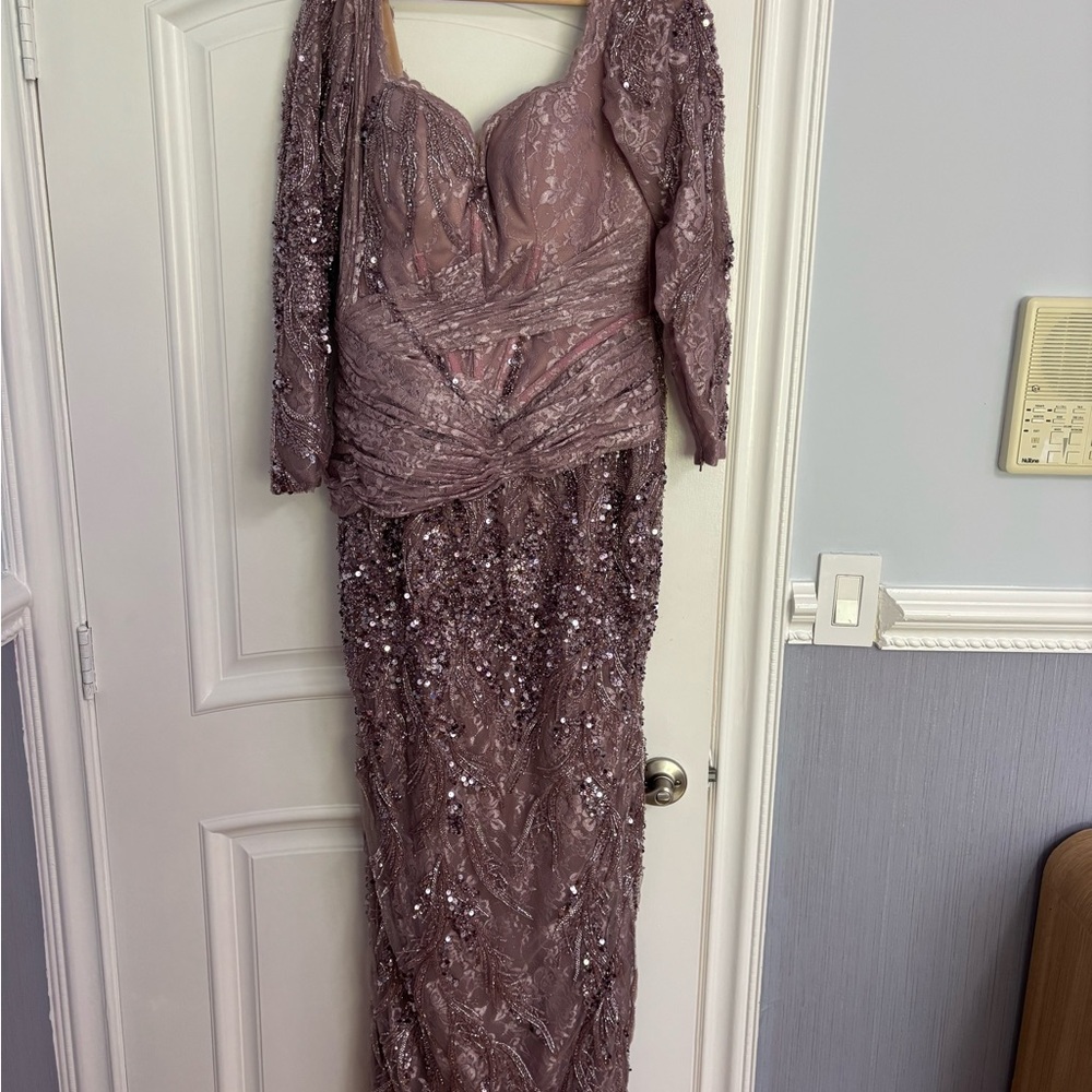 Elegant Mauve Evening Gown